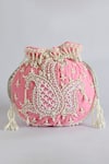 Shop_THE TAN CLAN_Pink Pearls Sukoon Hand Work Potli _at_Aza_Fashions