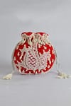 Shop_The Tan Clan_Red Pearls Sukoon Embellished Potli _at_Aza_Fashions