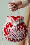 Shop_The Tan Clan_Red Pearls Sukoon Embellished Potli _Online_at_Aza_Fashions