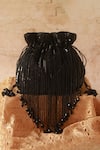 Shop_The Tan Clan_Black Beads Twinkle Embellished Potli _at_Aza_Fashions