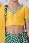 TINY PANTS_Green Chanderi Floral Motif Pattern Lehenga Blouse Set _Online_at_Aza_Fashions