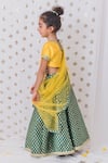 Shop_TINY PANTS_Green Chanderi Floral Motif Pattern Lehenga Blouse Set _Online_at_Aza_Fashions