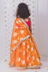 Shop_TINY PANTS_Orange Organza Autumn Leaves Pattern Lehenga Blouse Set _at_Aza_Fashions