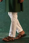 Buy_Charkhee_Green Chanderi, Cotton, Poplin Straight Kurta With Pant _Online_at_Aza_Fashions