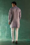 Shop_Charkhee_Purple Silk, Cotton, Poplin Lavender Stripe Kurta Set _at_Aza_Fashions