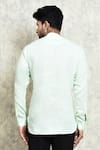 Shop_Arihant Rai Sinha_Green Linen Plain Short Kurta _at_Aza_Fashions