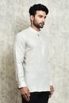 Shop_Arihant Rai Sinha_Beige Linen Plain Short Kurta _Online_at_Aza_Fashions