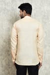 Shop_Arihant Rai Sinha_Peach Linen Plain Yarn Dyed Short Kurta _at_Aza_Fashions