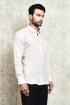 Shop_Arihant Rai Sinha_Peach Linen Digital Prints Geometric Shirt _Online_at_Aza_Fashions