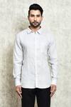 Arihant Rai Sinha_White Linen Solid Formal Shirt _Online_at_Aza_Fashions