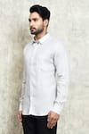 Buy_Arihant Rai Sinha_White Linen Solid Formal Shirt _Online_at_Aza_Fashions