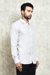 Shop_Arihant Rai Sinha_White Linen Solid Formal Shirt _Online_at_Aza_Fashions