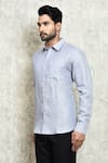 Buy_Arihant Rai Sinha_Grey Linen Yarn Dyed Shirt _Online_at_Aza_Fashions