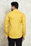 Shop_Arihant Rai Sinha_Yellow Linen Yarn Dyed Plain Shirt_at_Aza_Fashions
