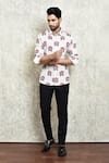 Buy_Arihant Rai Sinha_White Linen Print Turban Man Shirt_at_Aza_Fashions