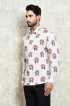 Buy_Arihant Rai Sinha_White Linen Print Turban Man Shirt_Online_at_Aza_Fashions