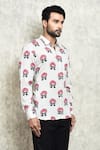 Shop_Arihant Rai Sinha_White Linen Print Turban Man Shirt_Online_at_Aza_Fashions