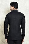 Shop_Arihant Rai Sinha_Black Linen Yarn Dyed Solid Button Down Shirt _at_Aza_Fashions