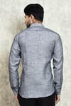 Shop_Arihant Rai Sinha_Grey Linen Plain Yarn Dyed Solid Shirt _at_Aza_Fashions