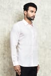 Shop_Arihant Rai Sinha_Pink Linen Plain Yarn Dyed Solid Full Sleeve Shirt _Online_at_Aza_Fashions