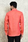 Shop_Arihant Rai Sinha_Peach Linen Plain Yarn Dyed Full Sleeve Shirt _at_Aza_Fashions