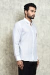 Shop_Arihant Rai Sinha_Cream Linen Placement Print Block Shirt _Online_at_Aza_Fashions