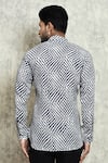 Shop_Arihant Rai Sinha_Black Linen Printed Digital Short Kurta _at_Aza_Fashions