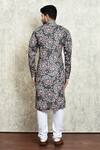 Shop_Arihant Rai Sinha_Green Linen Embroidery Floral Digital Print Kurta _at_Aza_Fashions