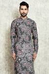 Buy_Arihant Rai Sinha_Green Linen Embroidery Floral Digital Print Kurta _Online_at_Aza_Fashions