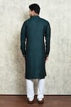 Shop_Arihant Rai Sinha_Green Linen Yarn Dyed Long Kurta _at_Aza_Fashions