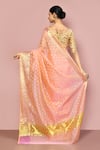 Shop_Nazaakat by Samara Singh_Pink Saree Chanderi Silk Woven Geometric And Paisley With Running Blouse_at_Aza_Fashions