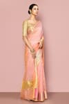 Buy_Nazaakat by Samara Singh_Pink Saree Chanderi Silk Woven Geometric And Paisley With Running Blouse_Online_at_Aza_Fashions