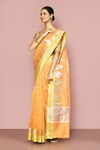 Nazaakat by Samara Singh_Orange Saree Chanderi Silk Woven Tear Drop With Running Blouse_Online_at_Aza_Fashions