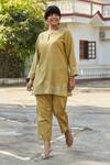 Buy_BO Tree_Green Cotton Embroidery Collared Step Into Style Kurta With Pant _at_Aza_Fashions