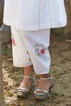 BO Tree_White Cotton Embroidery V-neck Morning Is Here A-line Kurta With Salwar _Online_at_Aza_Fashions