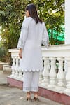 Shop_BO Tree_White Cotton Embroidery V-neck Day Dreamer Organic Kurta With Pant _at_Aza_Fashions