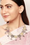 Buy_Sangeeta Boochra_Multi Color Handcrafted Heart Carved Necklace _at_Aza_Fashions