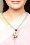 Buy_Sangeeta Boochra_Green Handcrafted Pendant Drop Necklace _at_Aza_Fashions