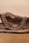 Sangeeta Boochra_Brown Shanaya Multi Stranded Beads Necklace _Online_at_Aza_Fashions