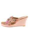 Fuchsia_Multi Color Cutdana Meadow Mist Embellished Wedges _Online_at_Aza_Fashions