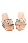 Shop_Fuchsia_Pink Sequins Wild Flowers Embellished Sliders _Online_at_Aza_Fashions