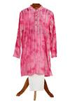 Buy_Minime Organics_Pink Cotton, Lurex Stripe Pattern Kurta Set _at_Aza_Fashions