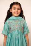 Buy_Boteh_Blue Chanderi Silk Embroidered Floral Anarkali Sharara Set_Online_at_Aza_Fashions
