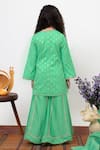 Shop_Boteh_Green Chanderi Silk Embroidered Floral Butti Kurta With Sharara _at_Aza_Fashions