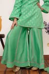 Buy_Boteh_Green Chanderi Silk Embroidered Floral Butti Kurta With Sharara _Online_at_Aza_Fashions