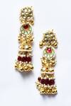 Buy_Our Purple Studio_Gold Plated Pearls, Beads Kundan Embellished Dangler Earrings_Online_at_Aza_Fashions