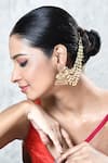 Buy_Our Purple Studio_Gold Plated Pearls Stone Embellished Kanauti Jhumka Earrings_at_Aza_Fashions
