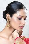 Buy_Our Purple Studio_Gold Plated Kemp Stone Embellished Jhumka Earrings_at_Aza_Fashions
