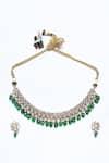 Shop_Our Purple Studio_White Pearls, Stones And Kundan Embellished Choker Set _at_Aza_Fashions