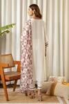 Shop_Kapraaaha_White Kurta Cotton Semi Round Wild Flora Hand Block Print Pant Set  _at_Aza_Fashions